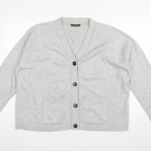 Dunnes Women’s Grey V-Neck Button-Up Cardigan Jumper XL