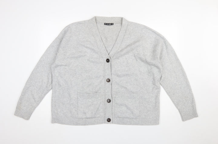 Dunnes Women’s Grey V-Neck Button-Up Cardigan Jumper XL