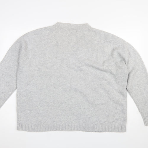Dunnes Women’s Grey V-Neck Button-Up Cardigan Jumper XL