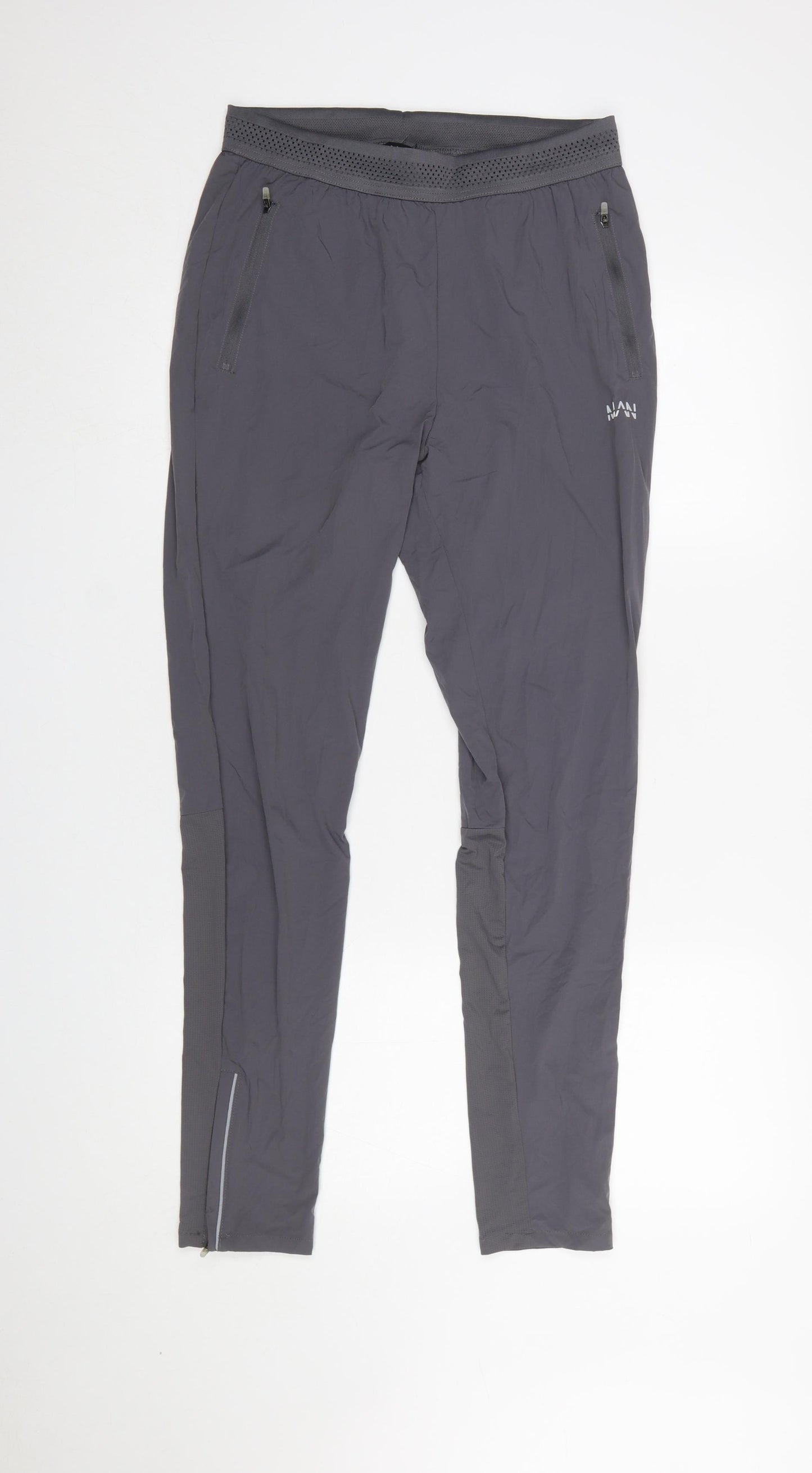 MAN Active Mens Grey S Regular Fit Jogger Trousers Lightweight Stretch