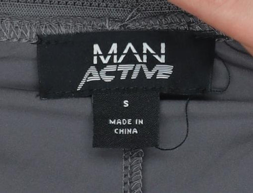 MAN Active Mens Grey S Regular Fit Jogger Trousers Lightweight Stretch
