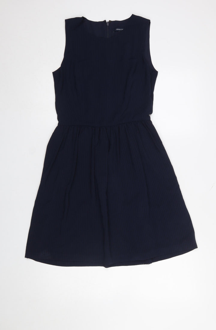 French Connection Women's Blue Size 8 Sleeveless Fit & Flare Dress
