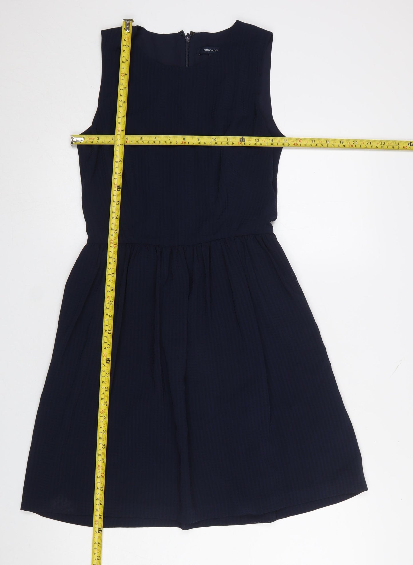 French Connection Women's Blue Size 8 Sleeveless Fit & Flare Dress