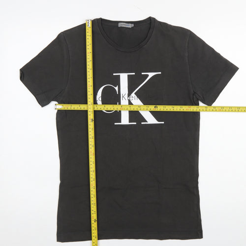 Calvin Klein Jeans Mens Black Logo Slim Fit T-Shirt Size S
