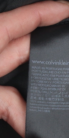Calvin Klein Jeans Mens Black Logo Slim Fit T-Shirt Size S