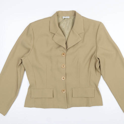TAGG Women’s Beige Single-Breasted Blazer Size 16 Classic Fit