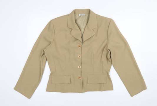 TAGG Women’s Beige Single-Breasted Blazer Size 16 Classic Fit
