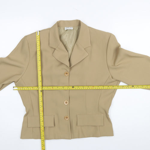 TAGG Women’s Beige Single-Breasted Blazer Size 16 Classic Fit