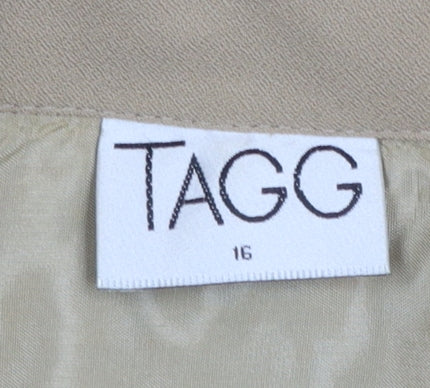 TAGG Women’s Beige Single-Breasted Blazer Size 16 Classic Fit
