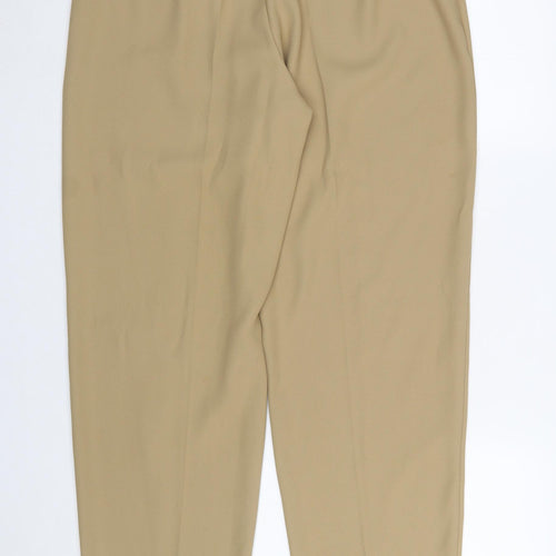 TAGG Women’s Beige Pleated Crepe Tapered Trousers Size 16