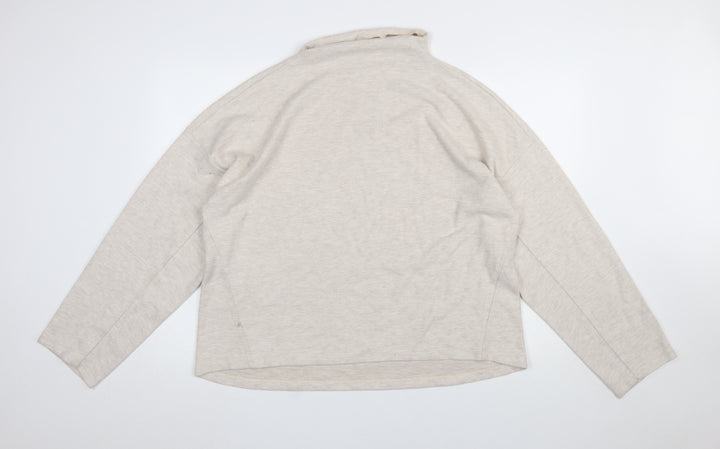 River Island Women Beige L Relaxed Fit Pullover Sweatshirt