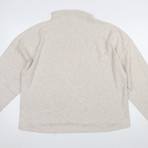 River Island Women Beige L Relaxed Fit Pullover Sweatshirt