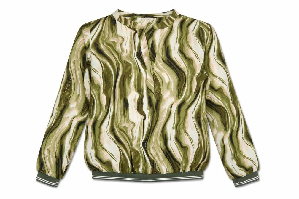 Front view of Gerard women’s multicoloured, size UK 14, long sleeve polyester blouse