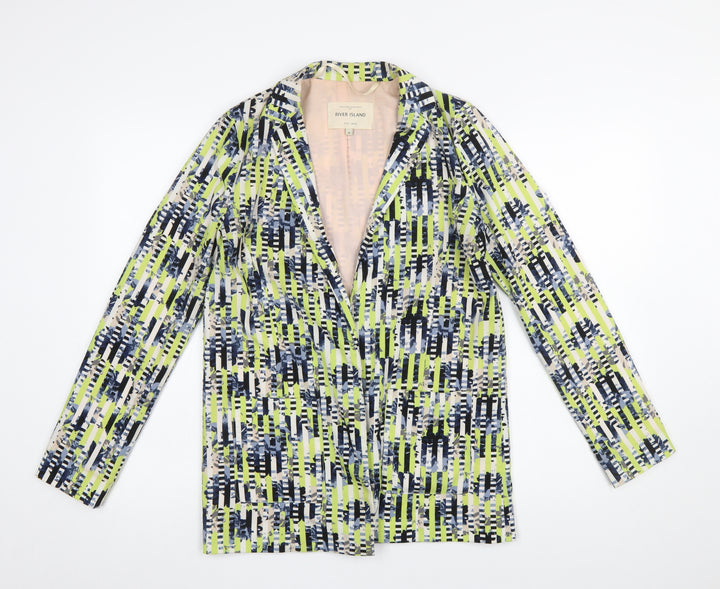 River Island Women's Multicoloured Blazer Jacket Size 6 Polyester Lined