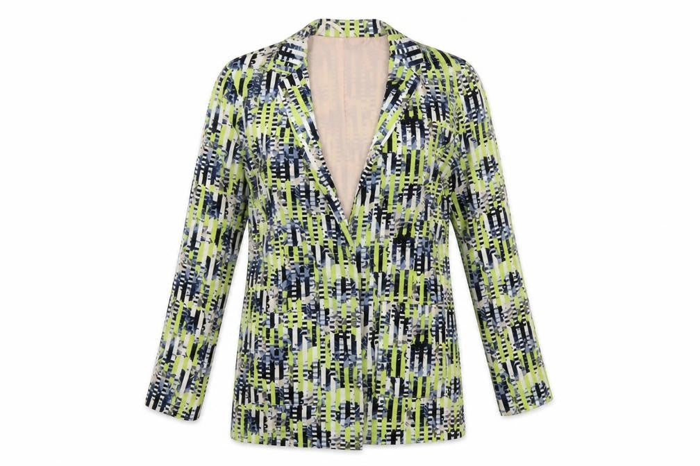 Front view of River Island Women's Multicoloured Blazer Jacket, size 6, Polyester Lined