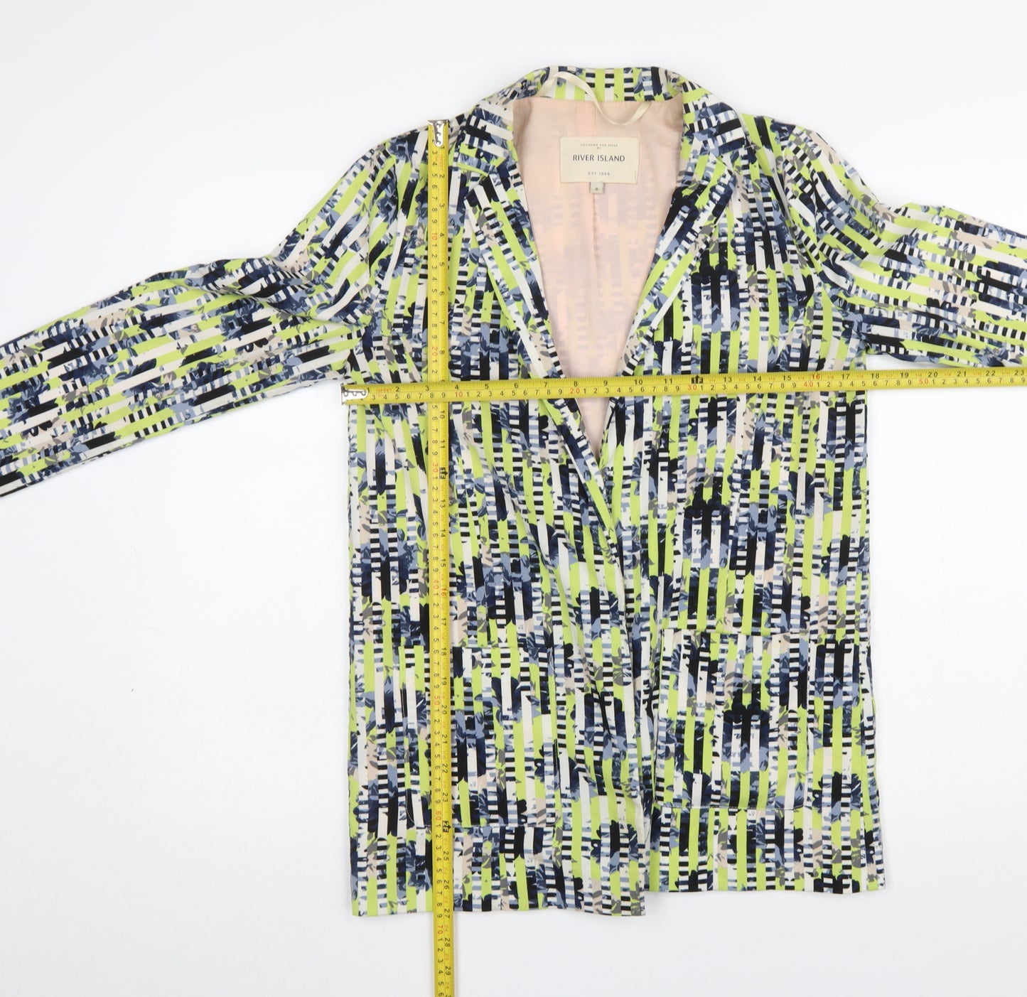 River Island Women's Multicoloured Blazer Jacket Size 6 Polyester Lined