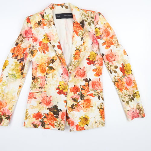 Zara Basic Women's Multicoloured Floral Blazer Jacket Size S
