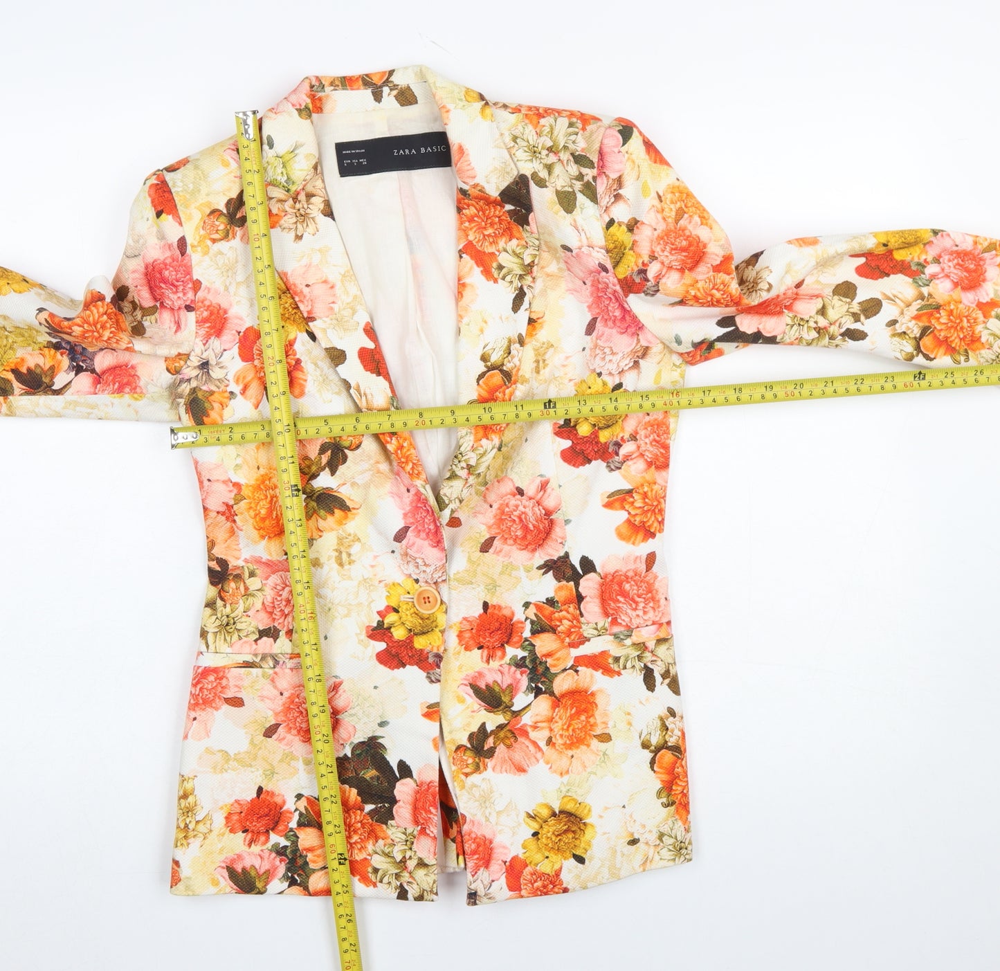 Zara Basic Women's Multicoloured Floral Blazer Jacket Size S