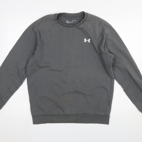Under Armour Men Grey Small Pullover Crew Neck Sweatshirt