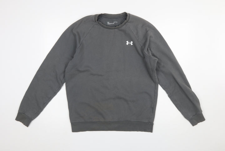 Under Armour Men Grey Small Pullover Crew Neck Sweatshirt