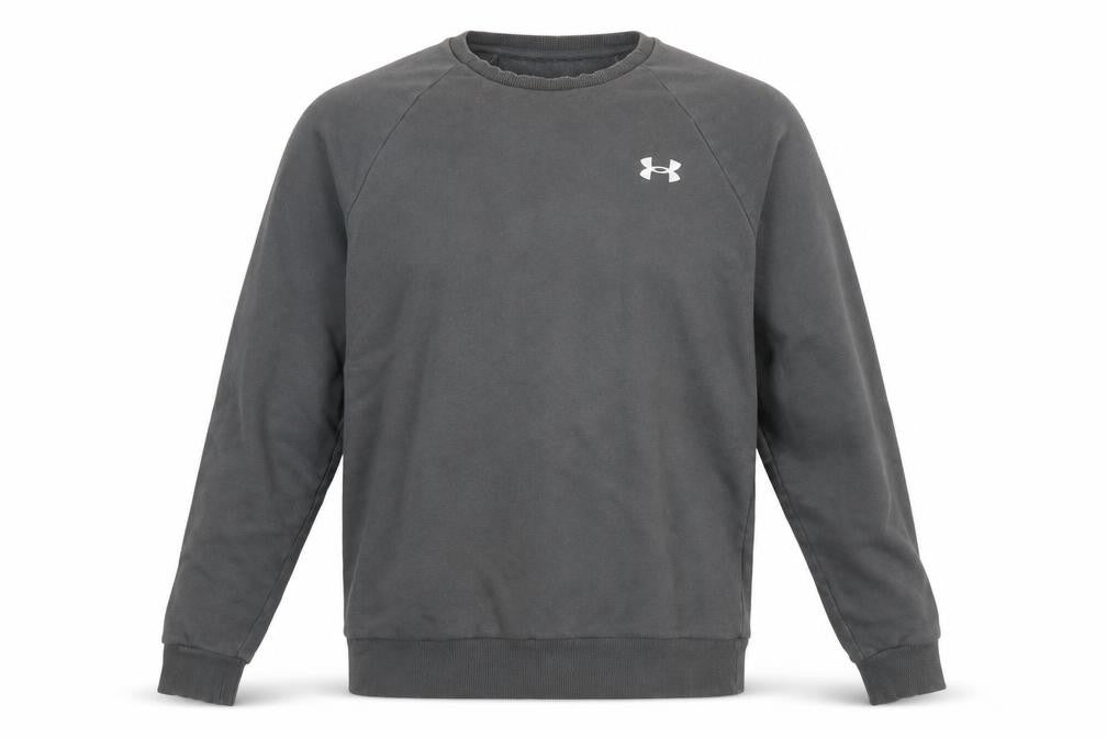 Front view of Under Armour Men Grey Small Pullover Crew Neck Sweatshirt