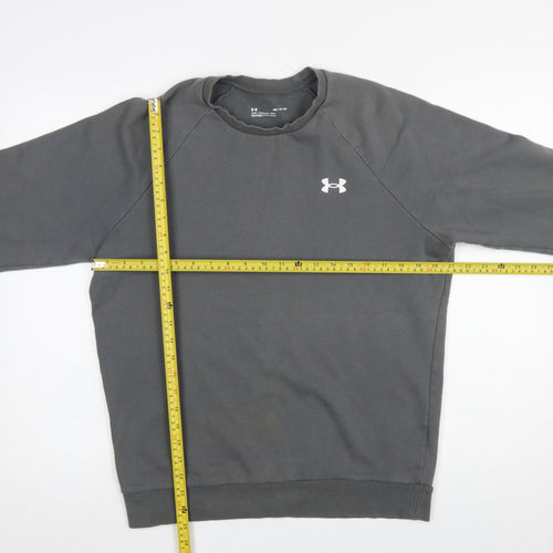 Under Armour Men Grey Small Pullover Crew Neck Sweatshirt