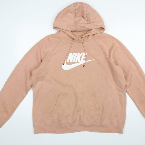 Nike Women’s Beige XL Pullover Hoodie Sweatshirt Cotton Blend