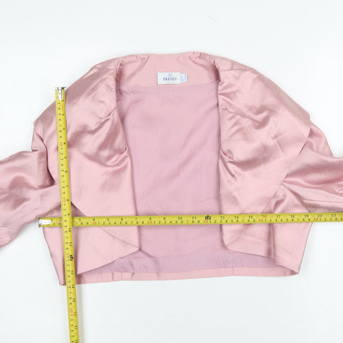 Presen Women Pink Size 16 Cropped Satin Shawl Blazer Jacket
