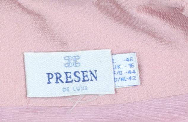 Presen Women Pink Size 16 Cropped Satin Shawl Blazer Jacket
