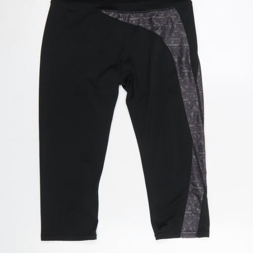 Crane Women’s Black Capri Gym Leggings Size S Breathable Stretch