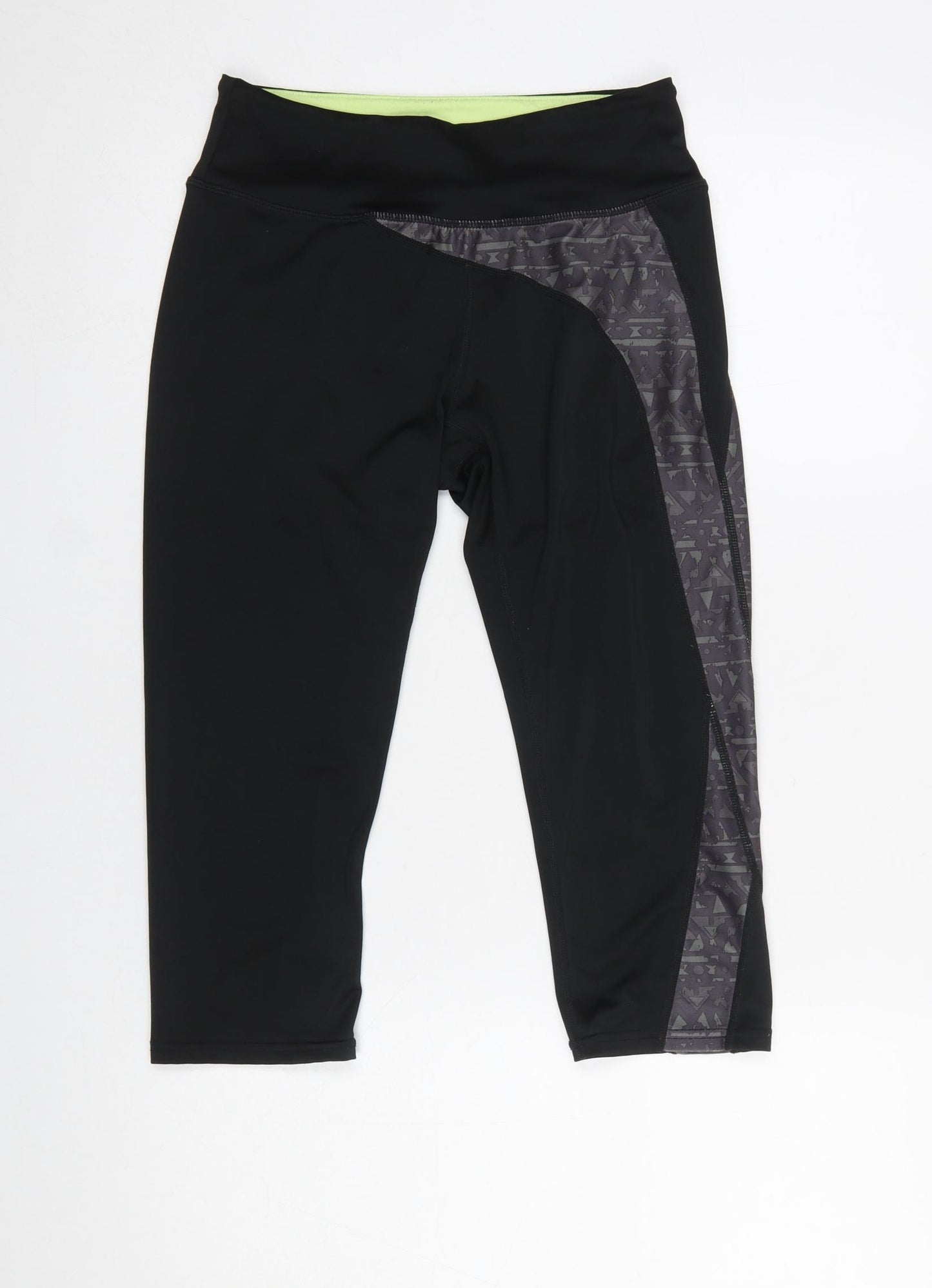 Crane Women’s Black Capri Gym Leggings Size S Breathable Stretch