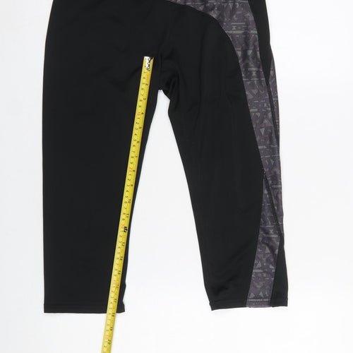 Crane Women’s Black Capri Gym Leggings Size S Breathable Stretch