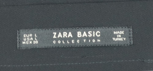 Zara Women Black Fringe Pencil Short Skirt L Formal Party