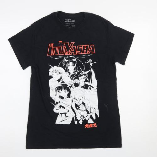 InuYasha Men’s Black Short Sleeve Graphic Anime T-Shirt Size S