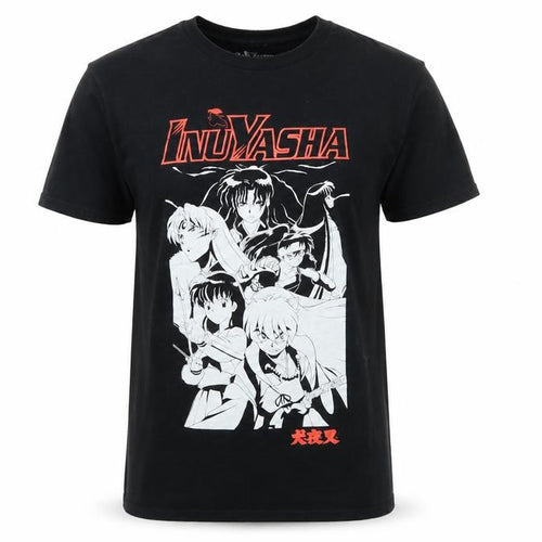 InuYasha Men’s Black Short Sleeve Graphic Anime T-Shirt Size S