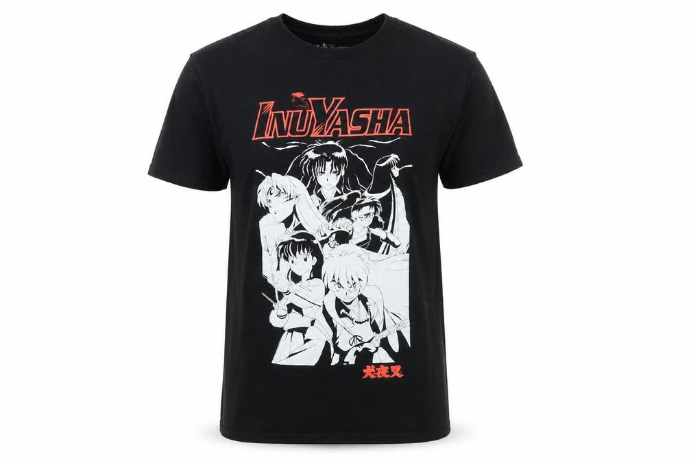 InuYasha Men’s Black Short Sleeve Graphic Anime T-Shirt Size S