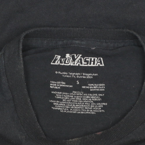 InuYasha Men’s Black Short Sleeve Graphic Anime T-Shirt Size S