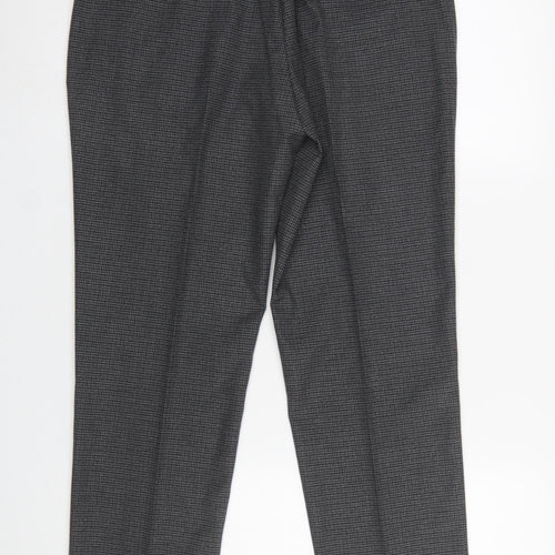 Marks and Spencer Men's Grey Check Dress Pants 32x29 Regular Fit