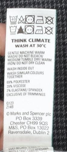 Marks and Spencer Men's Grey Check Dress Pants 32x29 Regular Fit