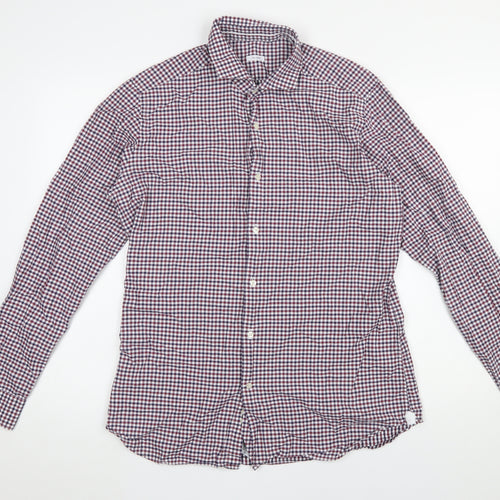 Caliban Men's Multicoloured Check Cotton Button-Up Shirt 16.5in