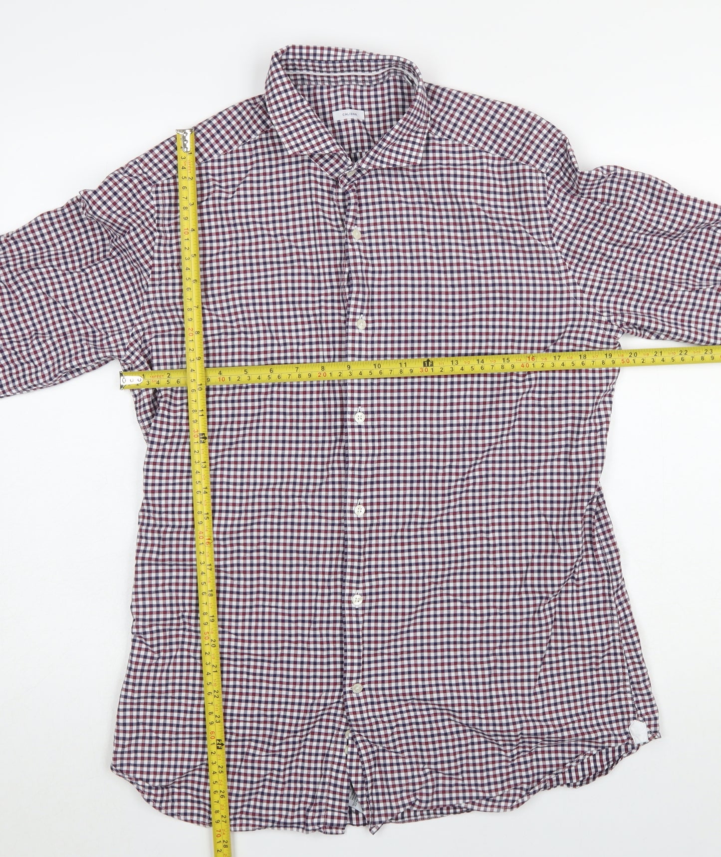 Caliban Men's Multicoloured Check Cotton Button-Up Shirt 16.5in