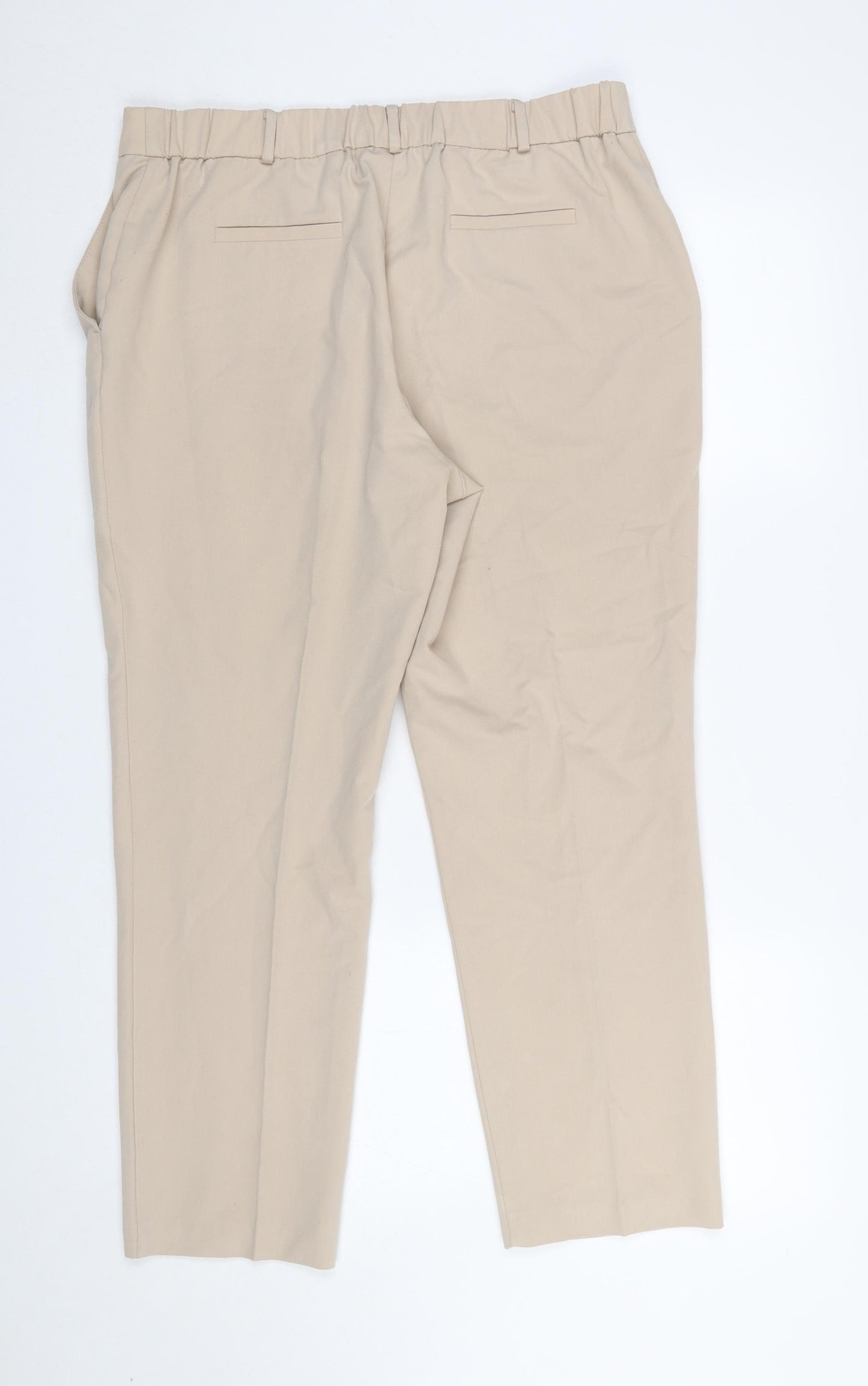 Dunnes Womens Beige Chino Trousers Size 14 Regular Fit