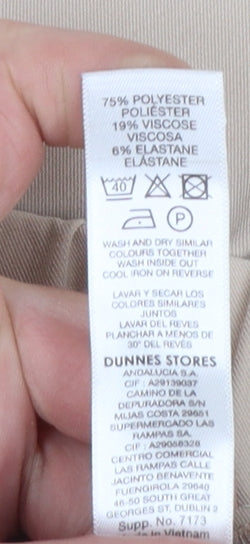 Dunnes Womens Beige Chino Trousers Size 14 Regular Fit