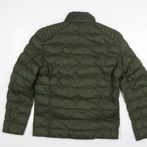 Lucky Brand Men's Green Puffer Jacket Size S Quilted Zip Up Winter Coat