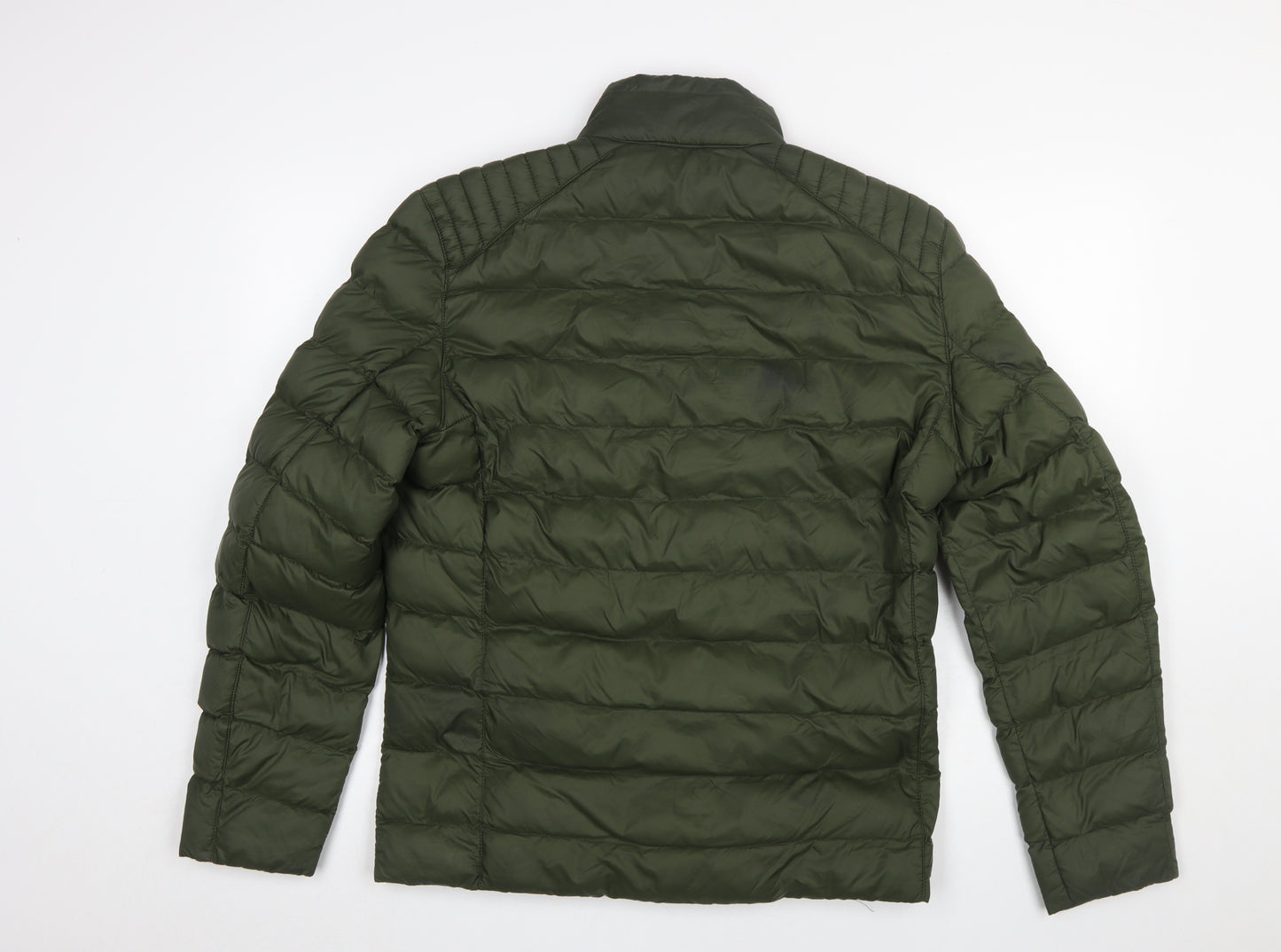 Lucky Brand Men's Green Puffer Jacket Size S Quilted Zip Up Winter Coat