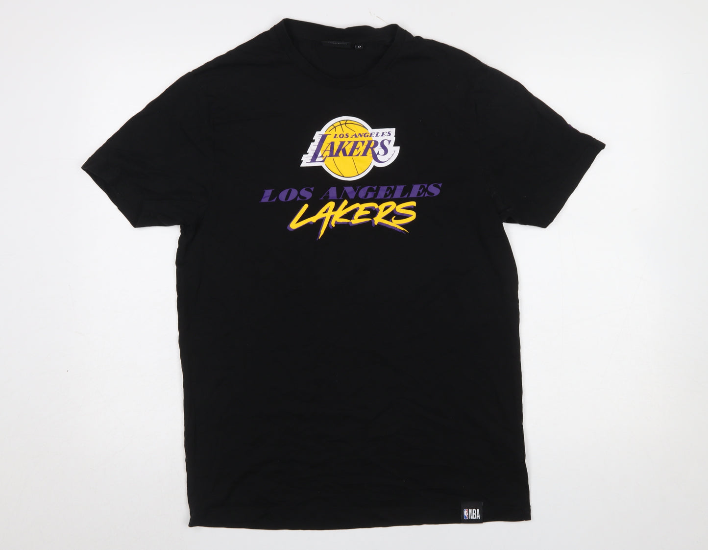 New Era Men’s Black Los Angeles Lakers Cotton Graphic T-Shirt M