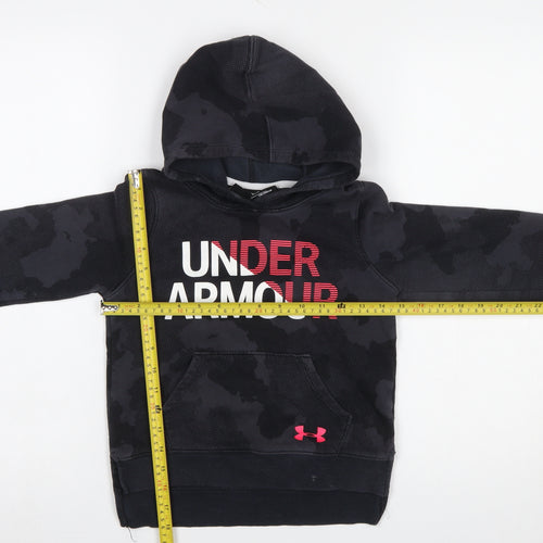 Under Armour Boys Black Camouflage Pullover Hoodie Size Small Cotton Blend