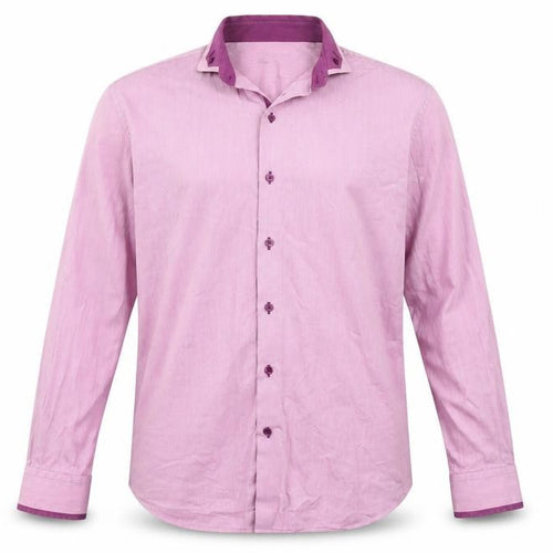Remus Uomo Men’s Pink Striped Slim Fit Cotton Long Sleeve Formal Shirt L 17”