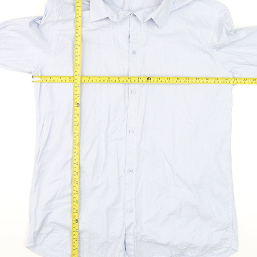 Top Secret Men's Blue Cotton Long Sleeve Dress Shirt XL 44/45