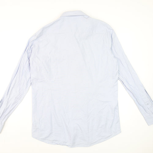 Top Secret Men's Blue Cotton Long Sleeve Dress Shirt XL 44/45